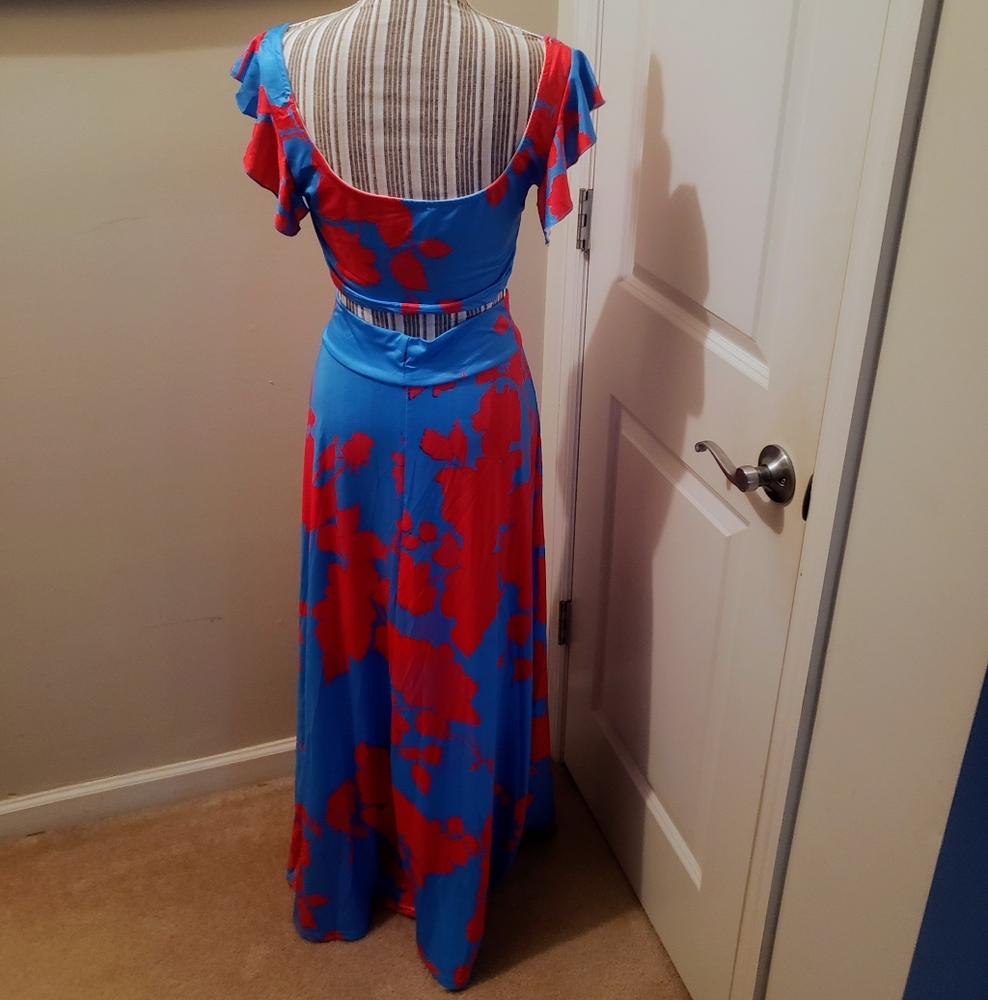 Two Piece  womens fashion printed strapless dress😀Vacation Calling!!!!🙂 - Picture 5 of 7